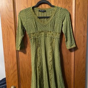 Betsey Johnson Green Mesh slip dress